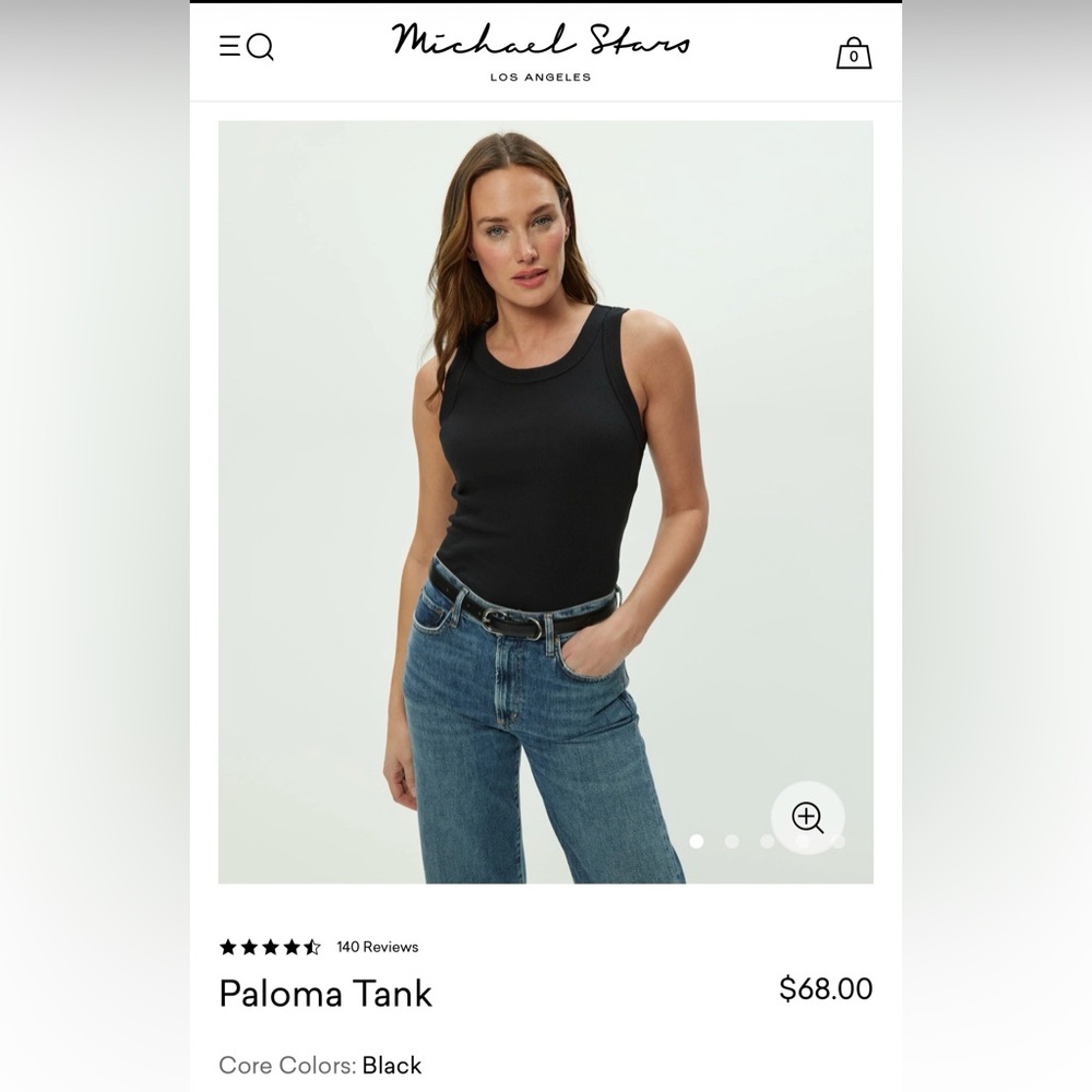 Michael Stars Classic Black Tank Top
